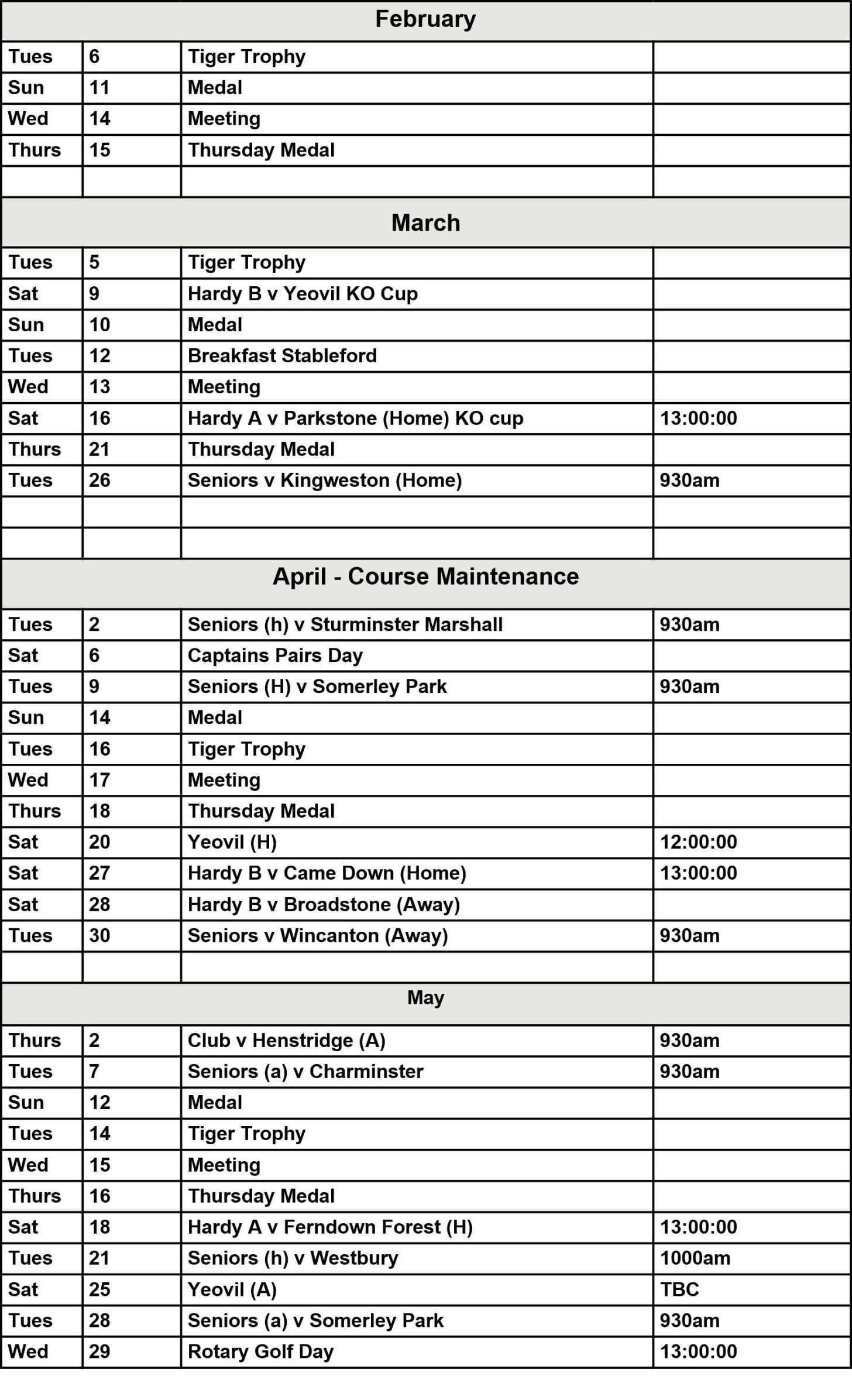 calendar